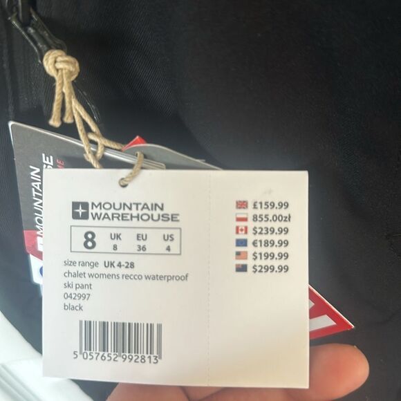 Mountain Warehouse Women's Chalet Extreme Recco Waterproof Ski Pant Black sz 4 - Picture 10 of 10